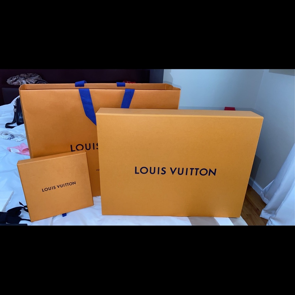 Louis Vuitton bag and boxes